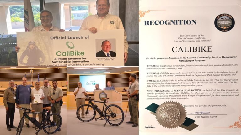 Indian American-Led Calibike, Revolutionary Electric Bike, Launched by Mayor of Corona